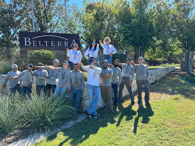 The LoveRain crew at the Belterra entrance