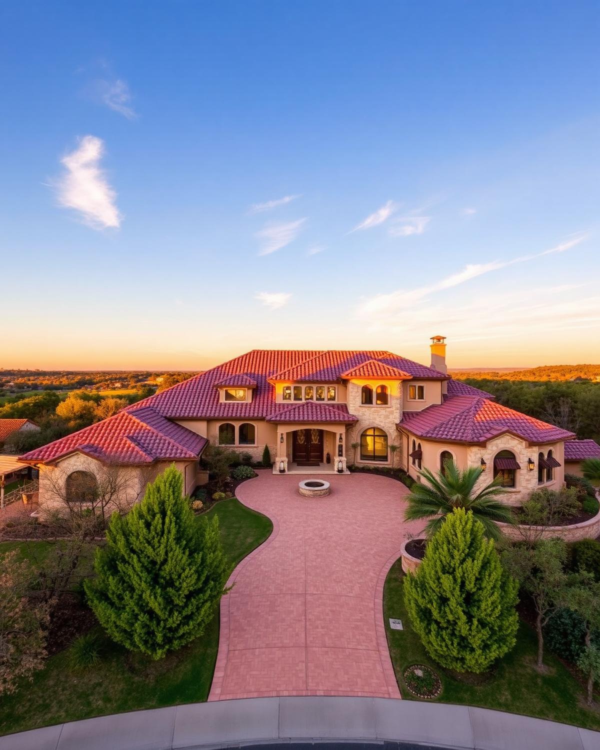 Concrete tile roof completed by LoveRain Roof Co. in Lakeway, TX